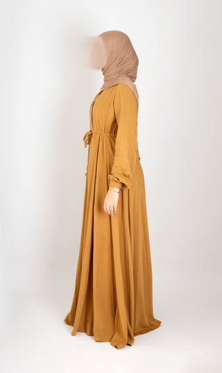 Abaya Maleekah Cotton - Mustard