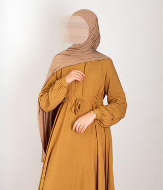 Abaya Maleekah Cotton - Mustard