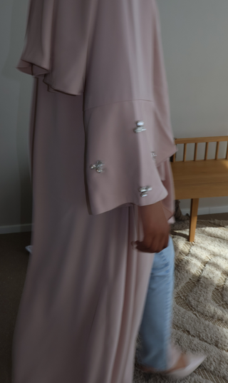 Blush Nude Diamond Kimono Abaya SEMAÏ