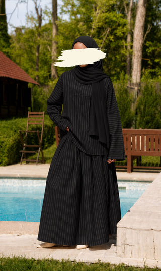 Oversized Cotton Blouse & Skirt