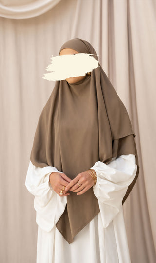 Double Diamond KHIMAR MEDINI Silk - Warm Taupe