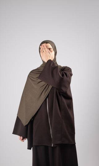 Weicher Viskoseschal 70 x 200 mm – FNRA – Tiefes Olivgrün