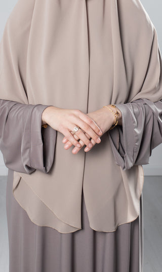 Hijab 150 cm oval - gräulich