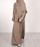 Abaya Anisah OPEN FRONT - Grey Taupe