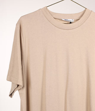 Long Cotton T-shirt - Taupe