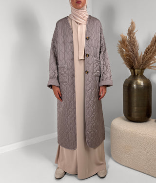 Amina Quilted Coat - Light Taupe