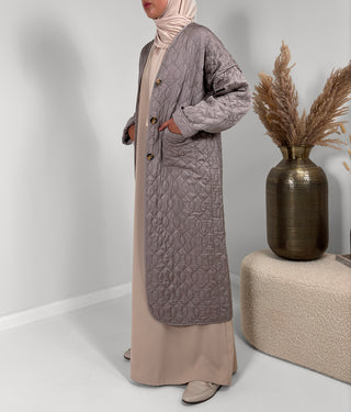 Amina Quilted Coat - Light Taupe