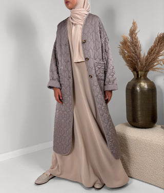 Amina Quilted Coat - Light Taupe