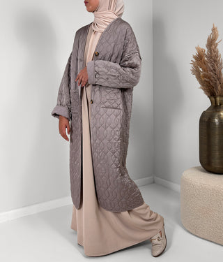 Amina Quilted Coat - Light Taupe