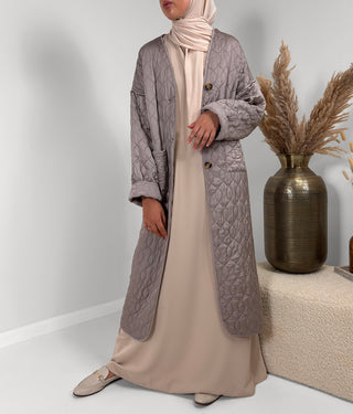 Amina Quilted Coat - Light Taupe