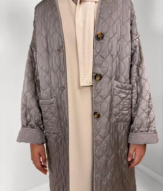 Amina Quilted Coat - Light Taupe