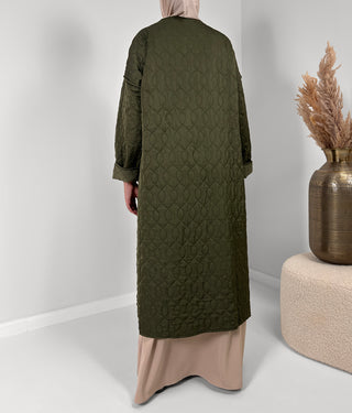 Amina Quilted Coat - Dark Olive