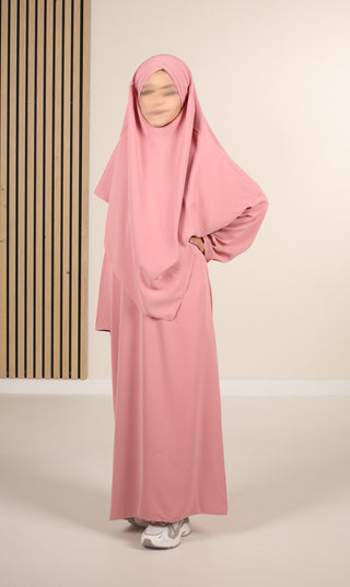 Khimar met Abaya Girls - Soft Pink