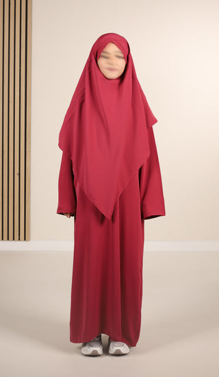 Khimar met Abaya Girls - Raspberry