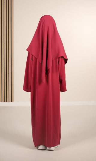 Khimar met Abaya Girls - Raspberry