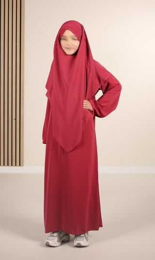 Khimar met Abaya Girls - Raspberry