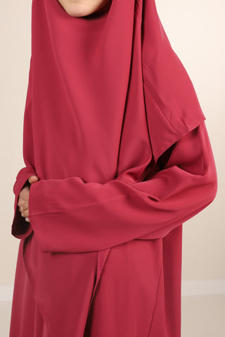 Khimar met Abaya Girls - Raspberry