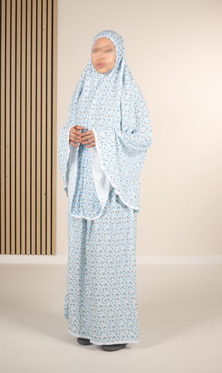 Gebedskleding Cotton Khimar - Lichtblauw I