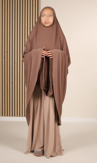 Jersey Premium KNEE Khimar - Taupe Braun