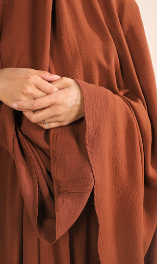 Komplet Khimar do koljena sa suknjom JAZZ - Mahagoni