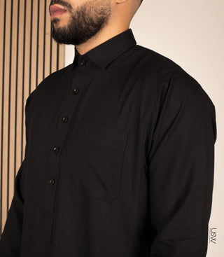 Soft Line Saudi Qamis- Black