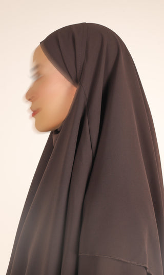 Triple Diamond Khimar Chiffon - Chokolade