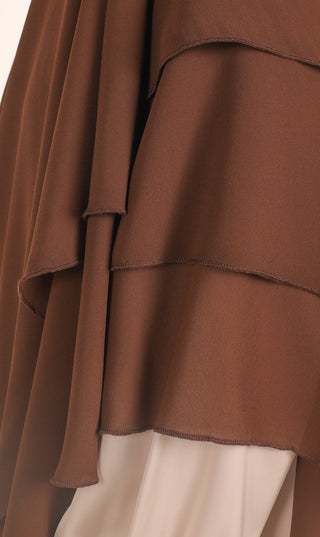 Dreifacher Diamant-Khimar-Chiffon - Dunkelbraun