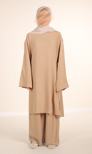 Medini Silk 2-delt sæt - Latte