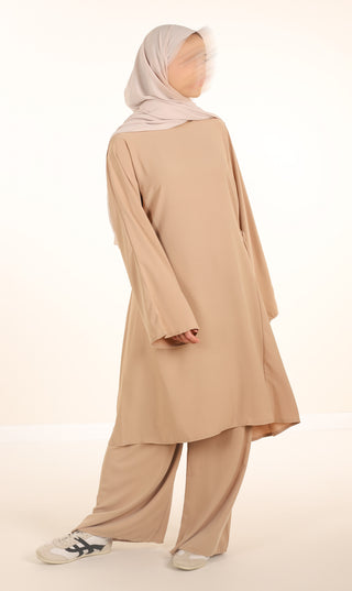 Medini Silk 2-delt sæt - Latte