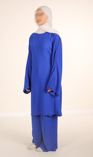 Medini svileni set od 2 komada - kraljevsko plava