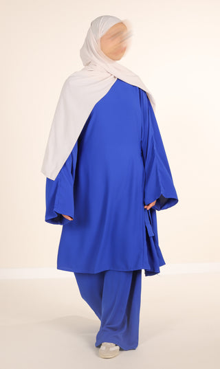 Medini svileni set od 2 komada - kraljevsko plava