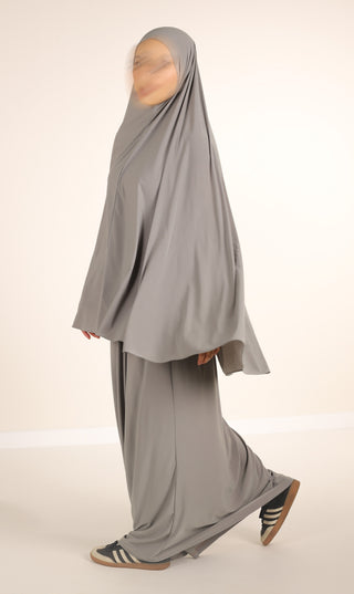 Premium Jersey Hüft-Khimar + Rock - Salbei