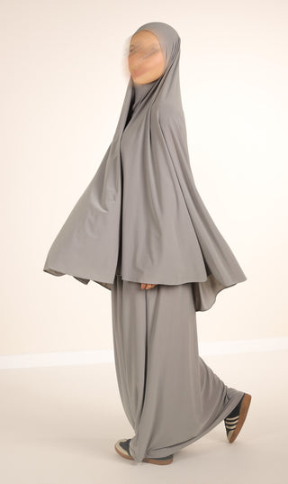 Premium Jersey Hüft-Khimar + Rock - Salbei