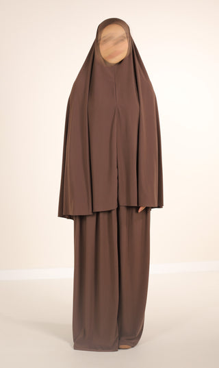 Premium Jersey Hüft-Khimar + Rock - Dunkelgrau