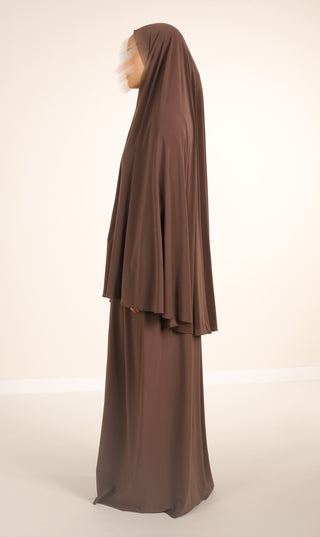 Premium Jersey Hüft-Khimar + Rock - Dunkelgrau