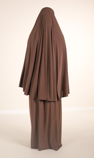 Premium Jersey Hüft-Khimar + Rock - Dunkelgrau