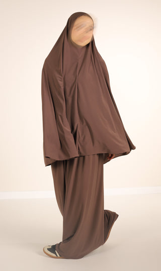 Premium Jersey Hüft-Khimar + Rock - Dunkelgrau