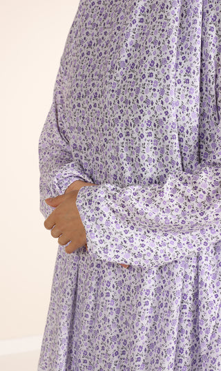 Gebetskleidung aus Baumwolle mit Ärmeln – Lavendel