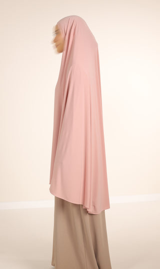 Jersey Premium KNEE Khimar - Pink Mist