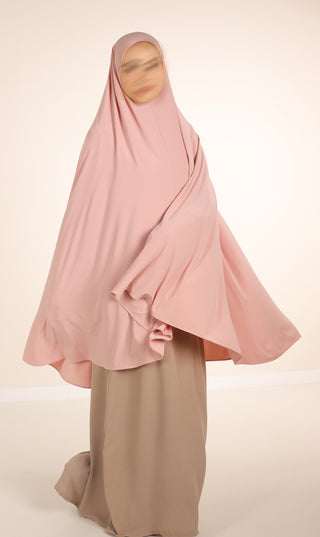 Jersey Premium KNEE Khimar - Pink Mist