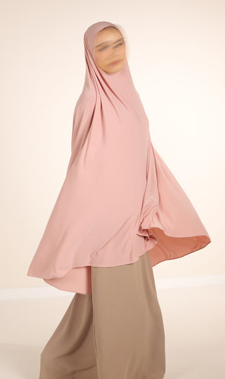Jersey Premium KNEE Khimar - Pink Mist