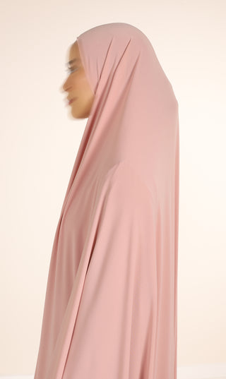 Jersey Premium KNEE Khimar - Pink Mist