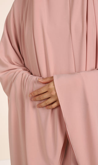 Jersey Premium KNEE Khimar - Pink Mist