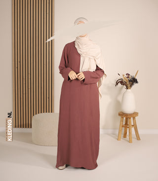 Noora Kimono Abaya Dark Rose