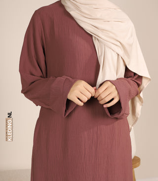 Noora Kimono Abaya Dark Rose