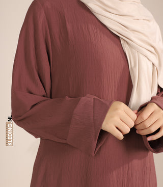 Noora Kimono Abaya Dark Rose