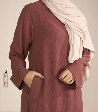 Noora Kimono Abaya Dark Rose