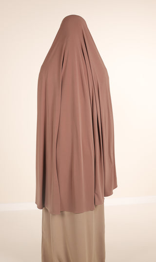 Jersey Premium KNEE Khimar - Mocha