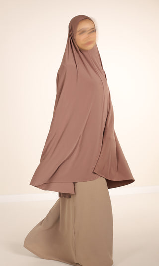 Jersey Premium KNEE Khimar - Mocha