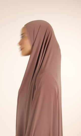 Jersey Premium KNEE Khimar - Mocha